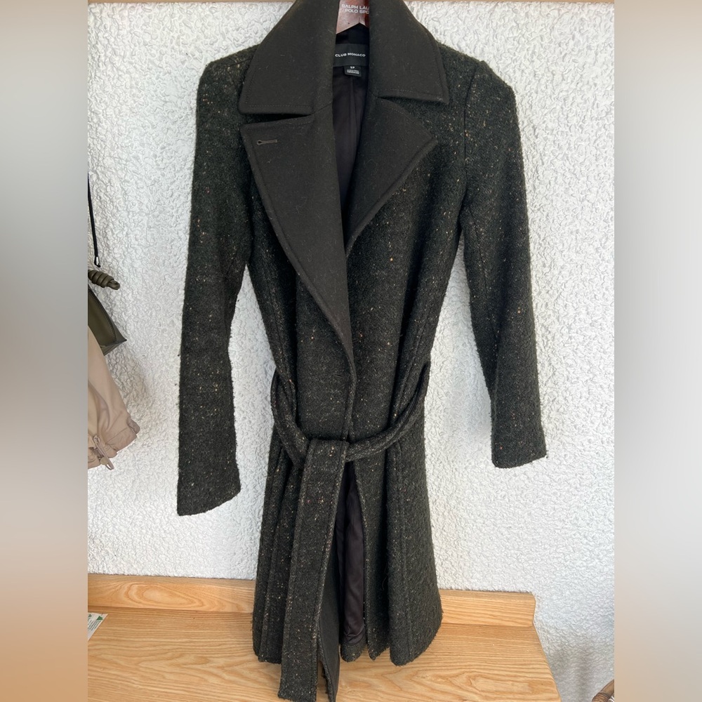 Dark Green Club Monaco Wool Pea coat
